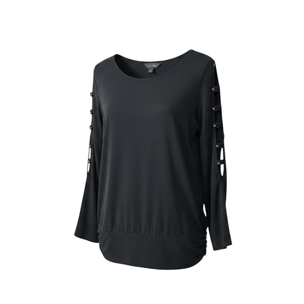 Thalia Sodi Women's Long Sleeve Embellished Cut-Out Sleeve Top